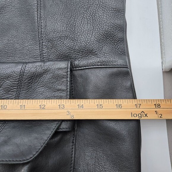 Burin Large Black Leather Tote Bag Front Pocket Satchel Boho Slouchy Minimalist - Picture 10 of 13